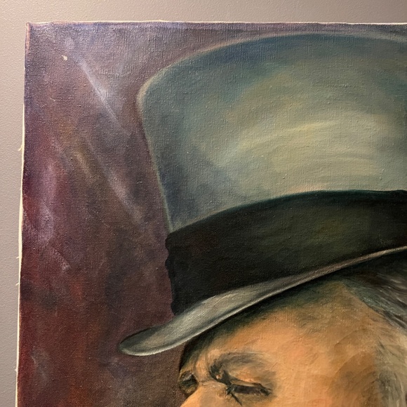 VINTAGE W.C. FIELDS ORIGINAL OIL ON CANVAS PAINTING SIGNED BY ARTIST FLO - Picture 4 of 13